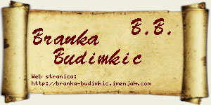 Branka Budimkić vizit kartica